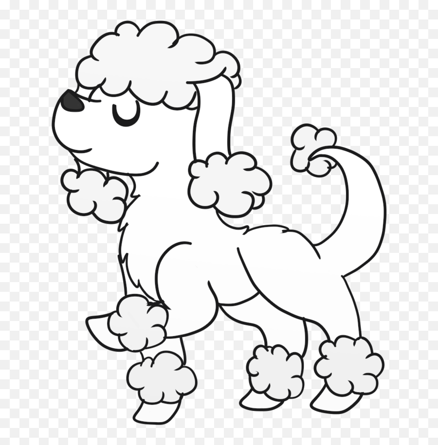 Cartoon draw poodle dog