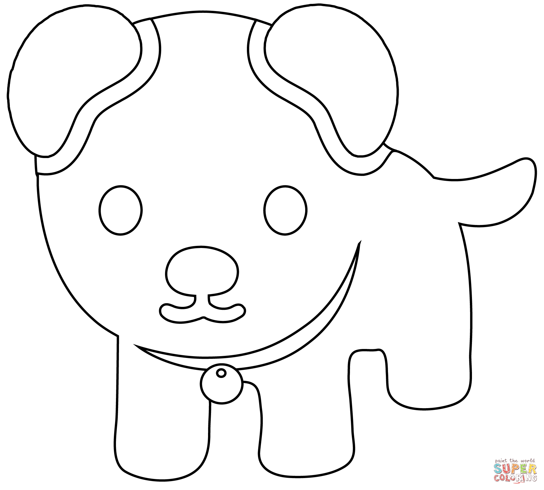 Dog emoji coloring page free printable coloring pages