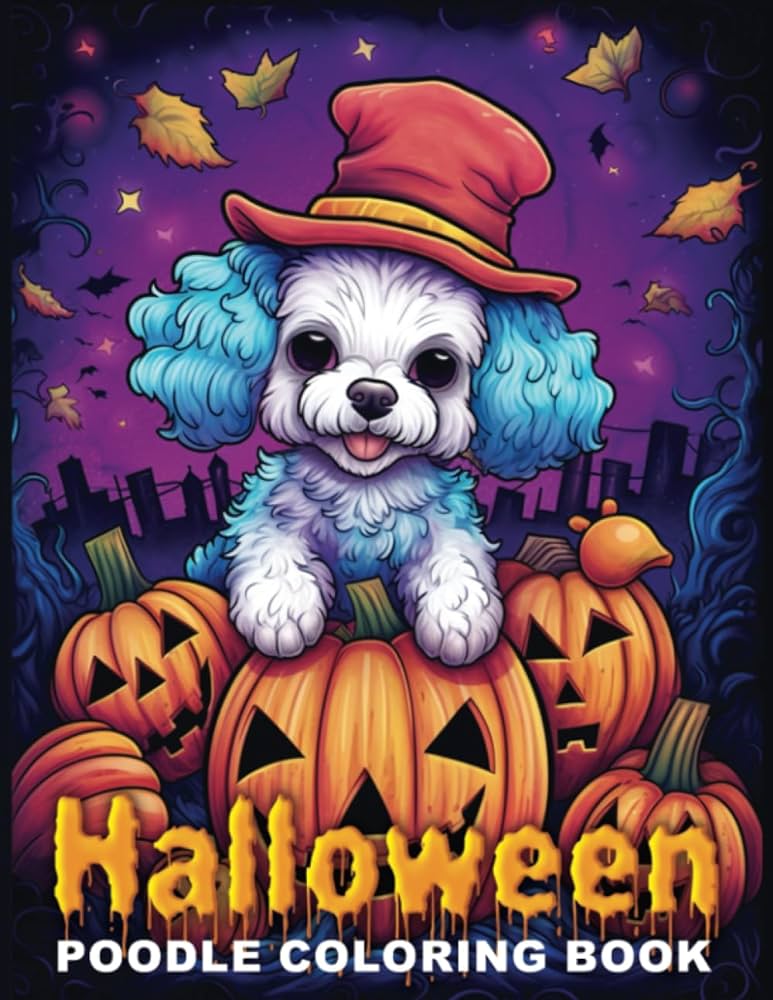 Halloween poodle a halloween themed dog coloring book fun coloring pages of poodles