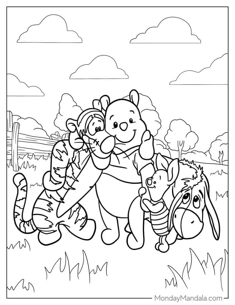 Winnie the pooh coloring pages free pdf printables