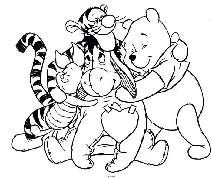 Winnie the pooh coloring pages for kids