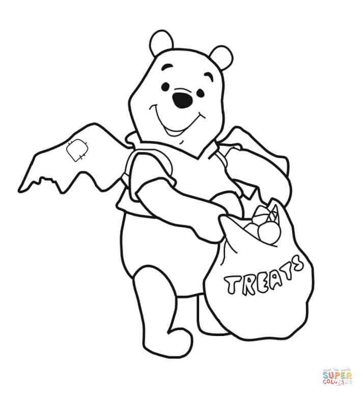 Halloween winnie the pooh coloring page free printable coloring pages