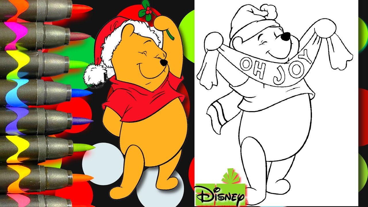 Coloring winnie the pooh christmas ð