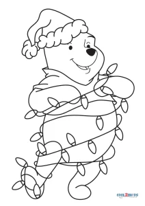 Free printable winnie the pooh christmas coloring pages for kids