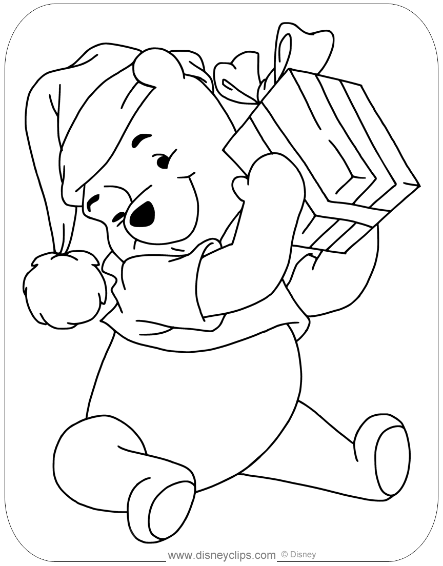 Winnie the pooh christmas coloring pages