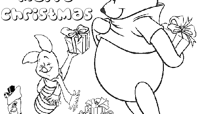 Winnie the pooh christmas coloring pages team colors