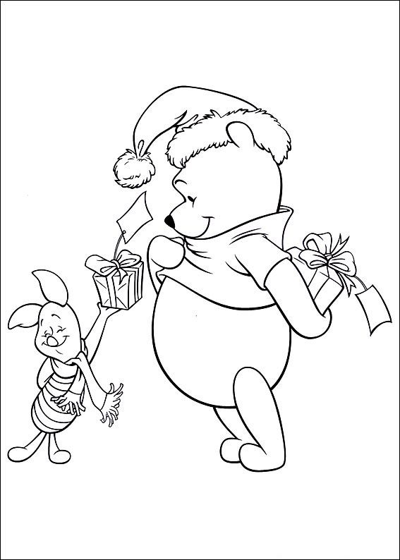 Piglet and pooh disney colorg pages christmas colorg pages colorg pages