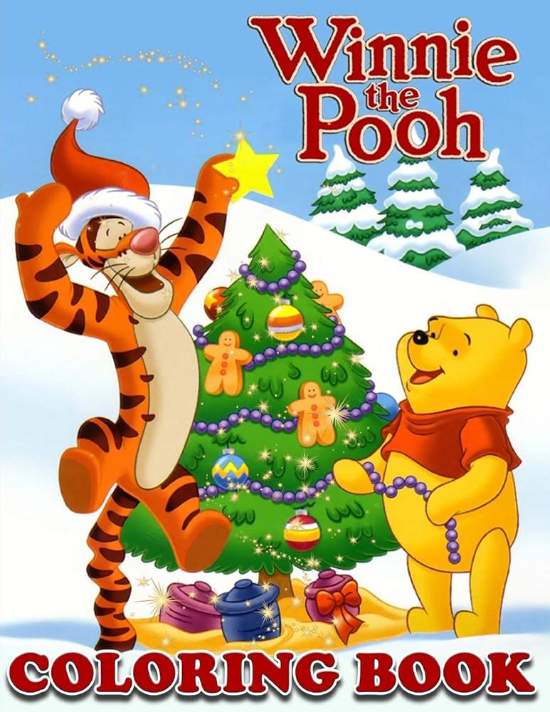 Winnie the pooh christmas coloring book for kids and adults books