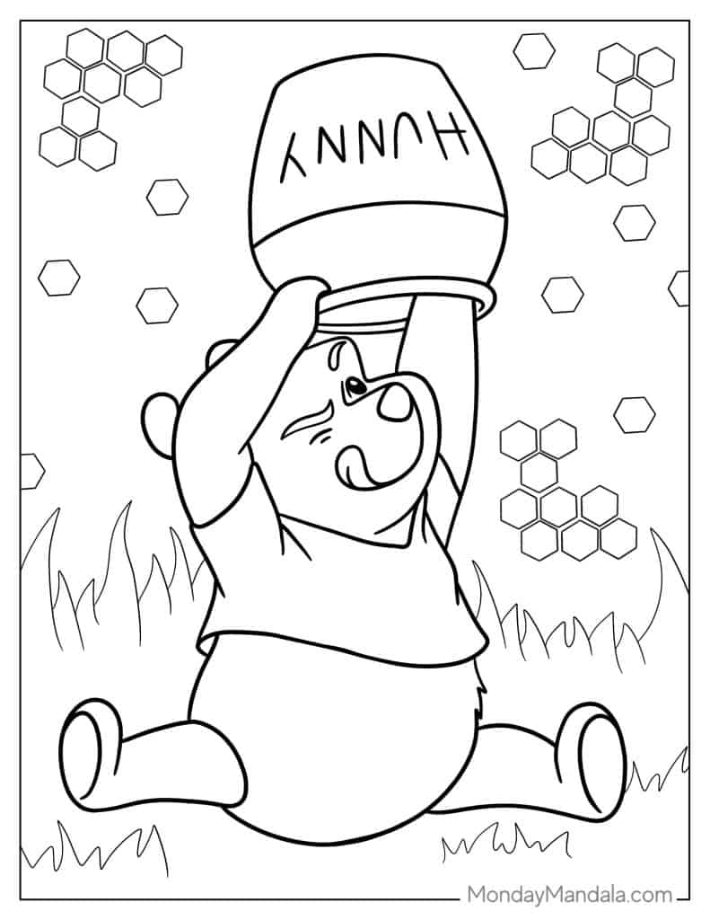 Winnie the pooh coloring pages free pdf printables