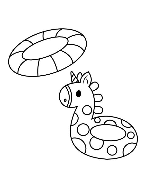 Printable pool floats coloring page