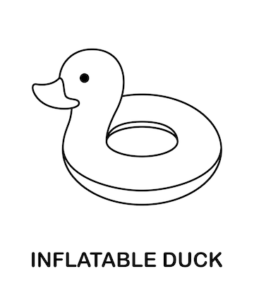 Premium vector coloring page with inflatable duck for kids