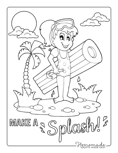 Free summer coloring pages for kids adults