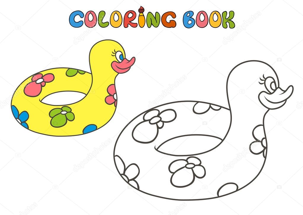 Rubber duck swimming circle stock vector by balakoboz