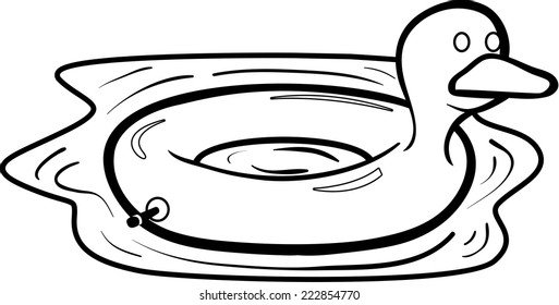 Cartoon yellow duck pool float water stock vector royalty free