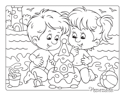 Free summer coloring pages for kids adults