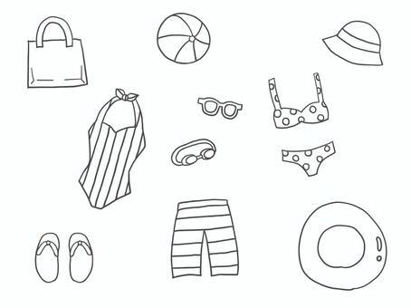 Free vectors sea and pool items white