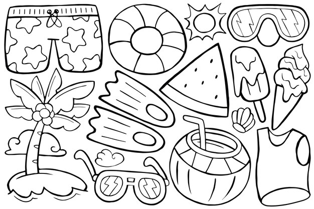 Page pool party coloring images