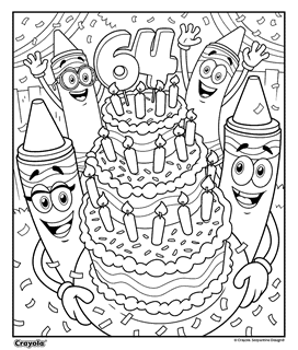 Birthdays parties free coloring pages