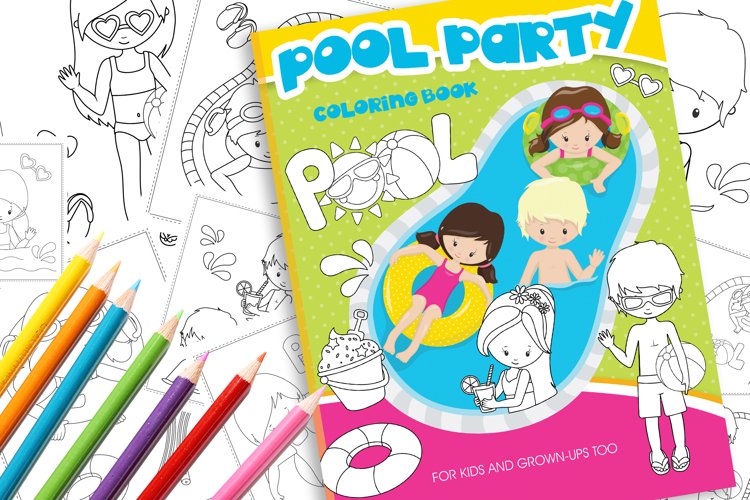 Pool party coloring book