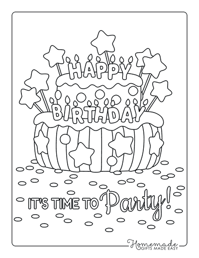 Free happy birthday coloring pages for kids