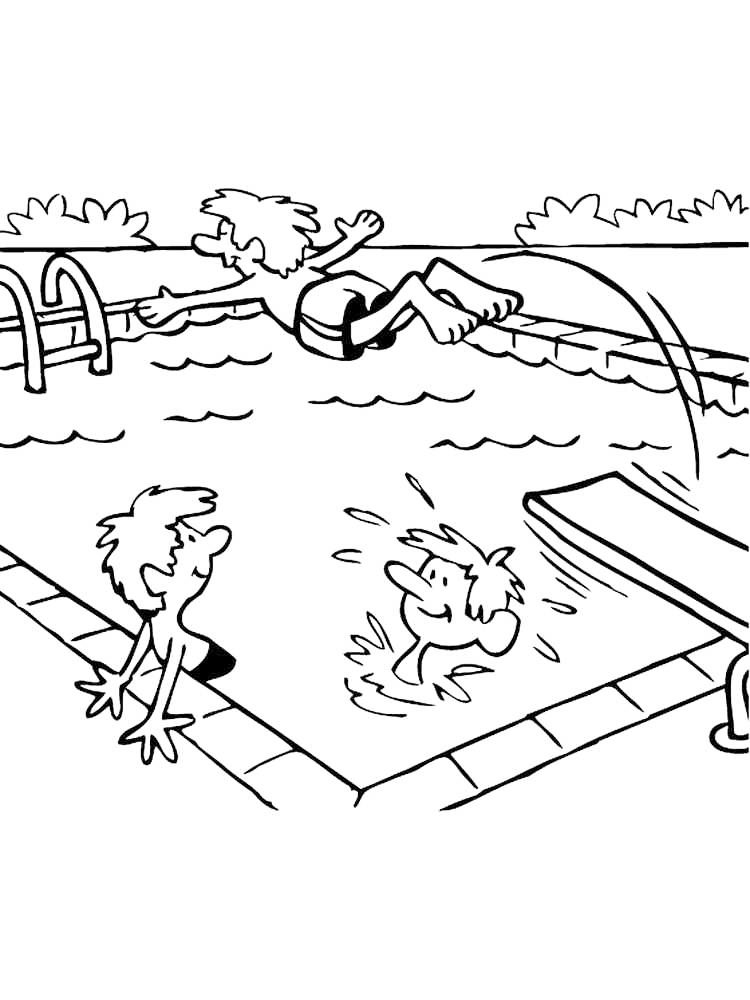 Swimming coloring pages