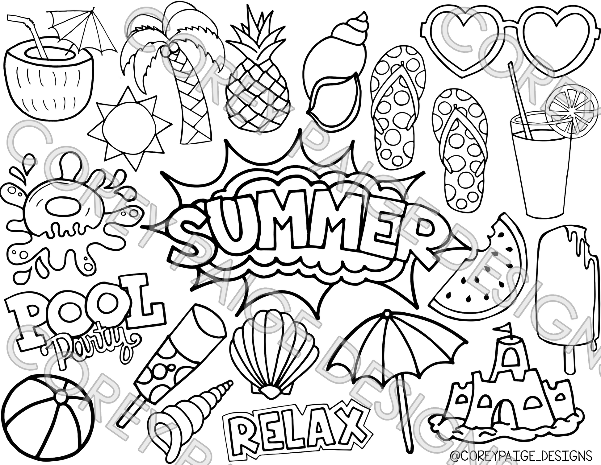 Seasons coloring sheet pack â