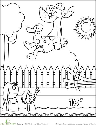 Color the dog in the pool worksheet education summer coloring pages summer coloring sheets coloring pages