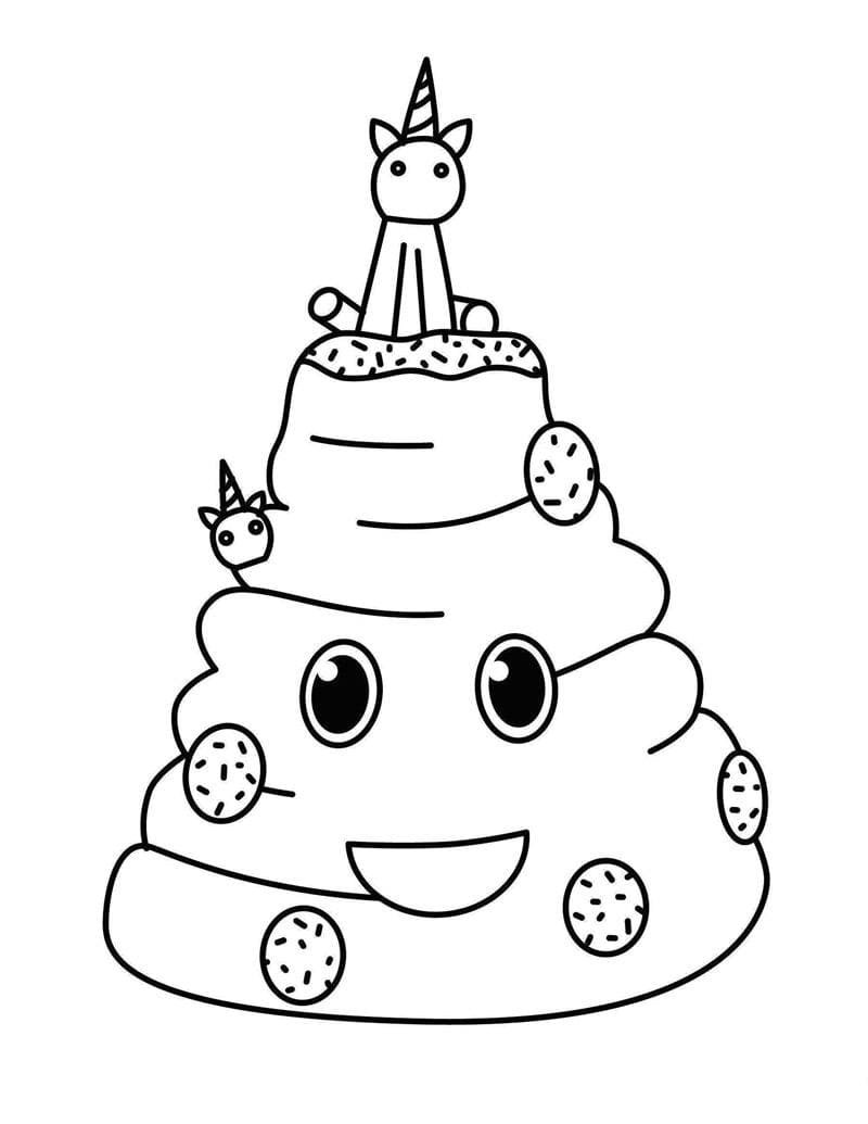 Unicorn cake coloring pages printable for free download