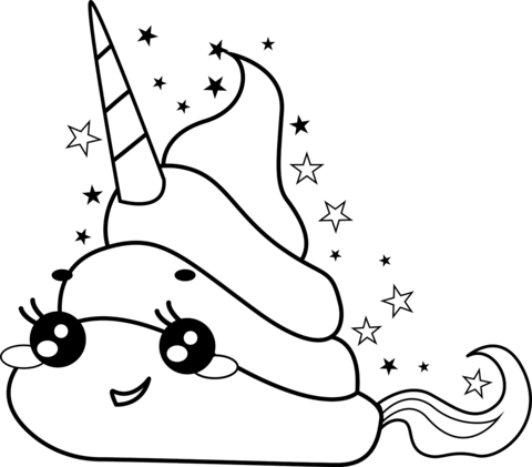 Unicorn poop emoji coloring page free printable coloring pages