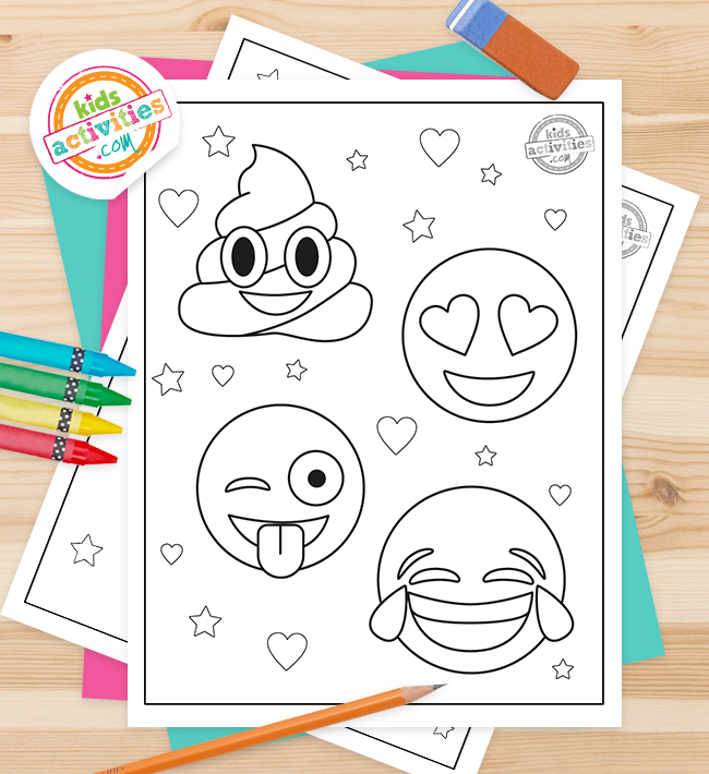 Super cute printable emoji coloring pages kids activities blog