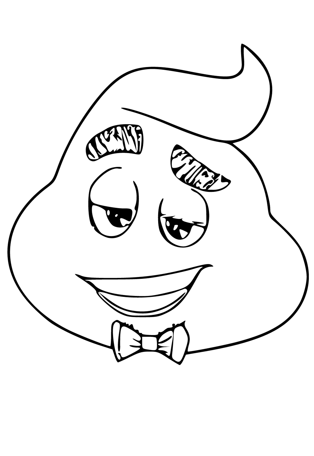Free printable poop stylish coloring page for adults and kids