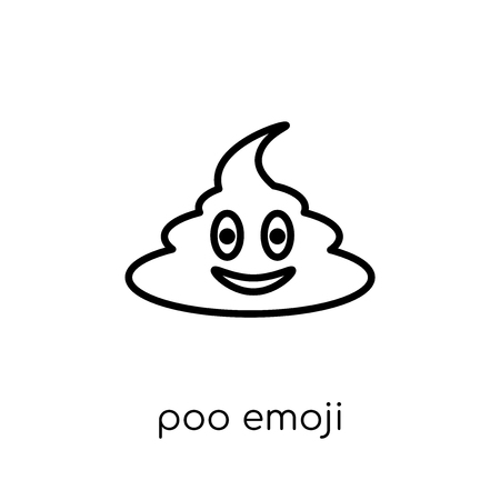 Poo emoji icon trendy modern flat linear vector poo emoji icon on white background from thin line emoji collection outline vector illustration