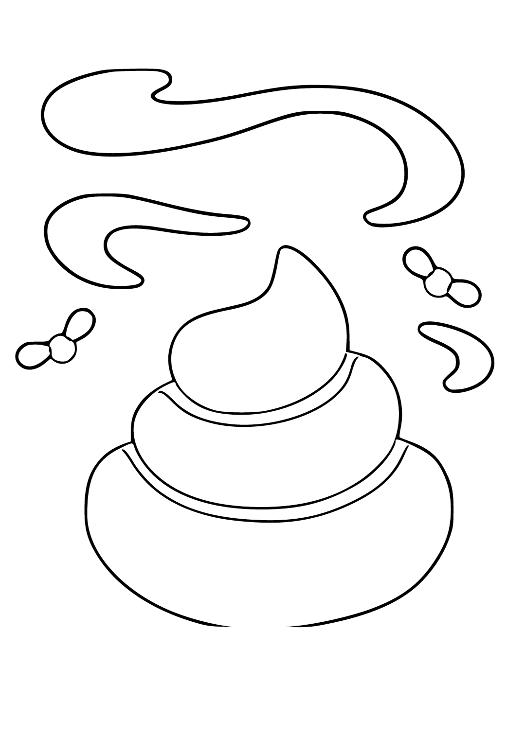 Free printable poop easy coloring page for adults and kids