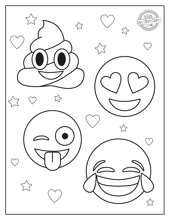 Super cute printable emoji coloring pages kids activities blog