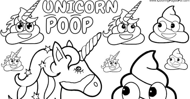 Unicorn poop emoji coloring pages rcoloringpagespdf