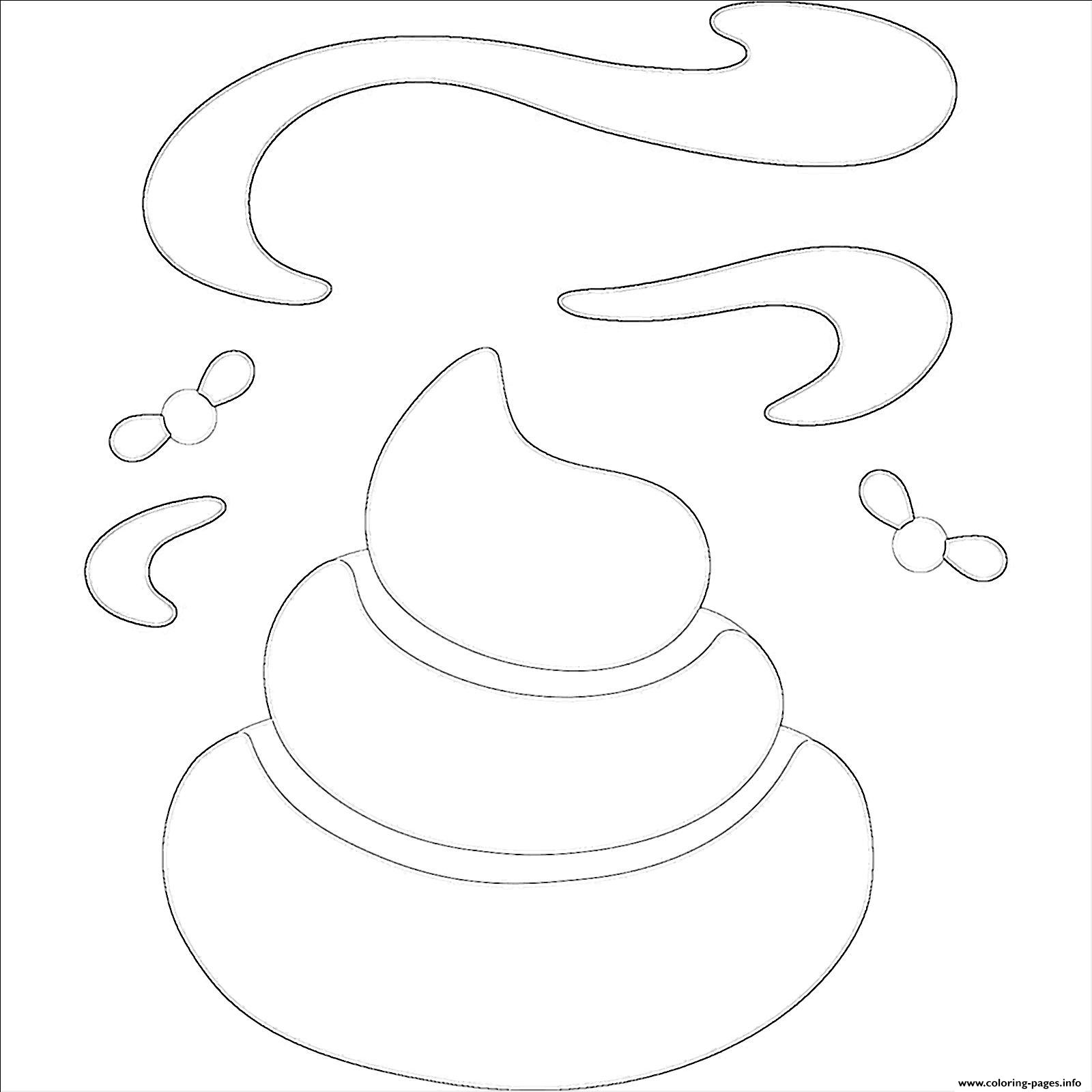 Poop emoji emoticon hard coloring page printable