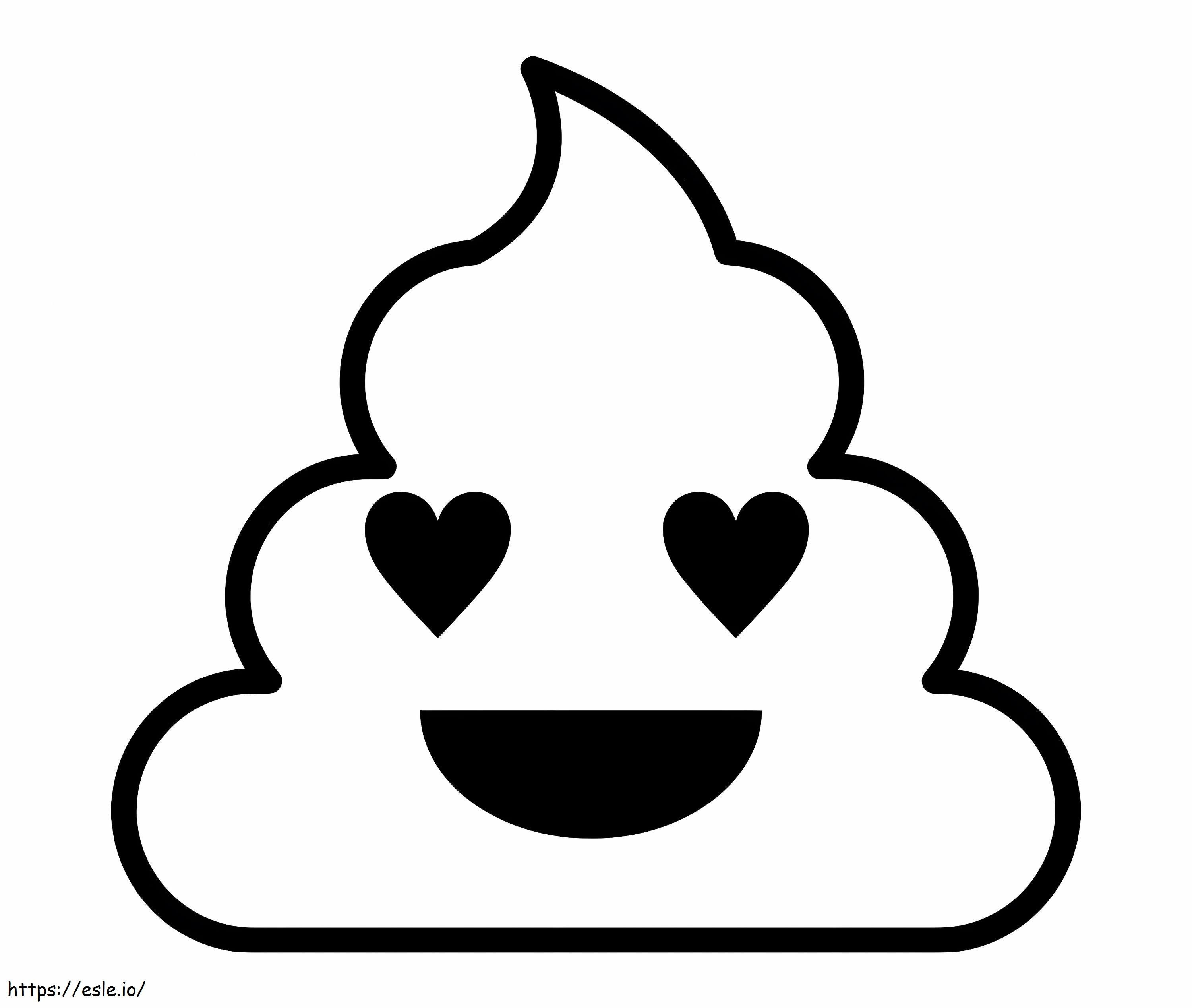 Heart shit emoji coloring page