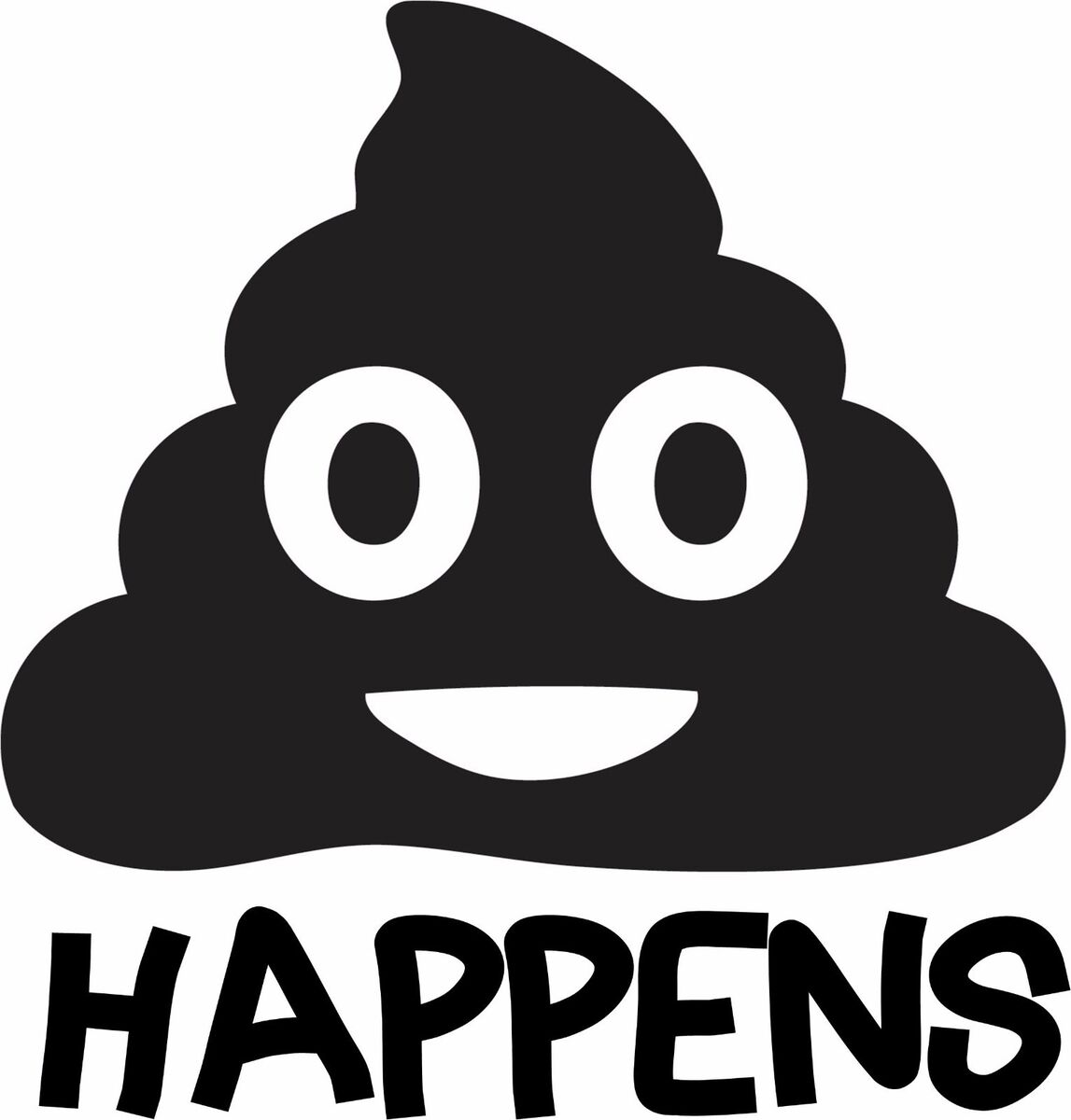 Sht happens poop emoji vinyl decal sticker car truck wall u pick size color