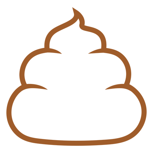 Simple emoji poop stroke png svg design for t