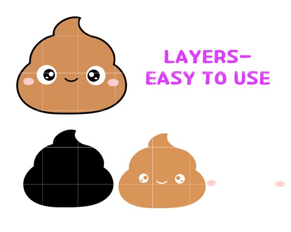 Poop svgtoilet paper svg poop emoji svg layered paper