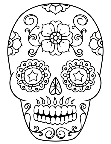 Sugar skulls coloring pages free coloring pages