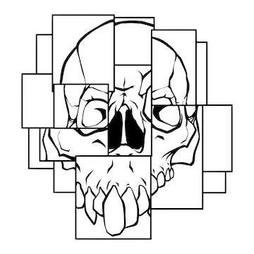 Premium vector skull pop art style