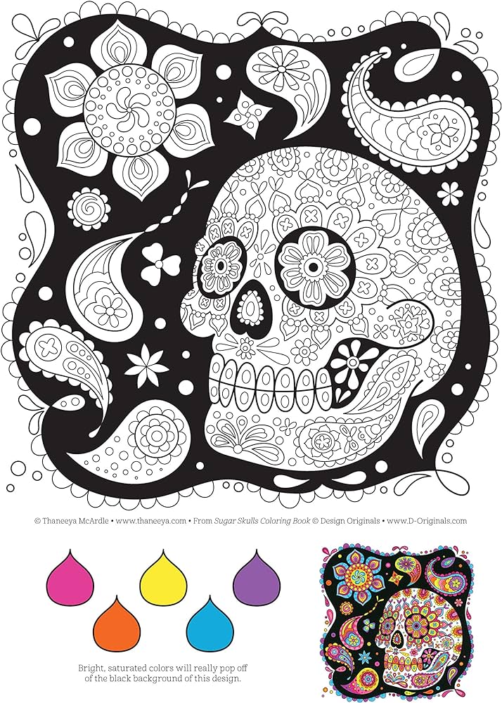 Sugar skulls coloring book coloring is fun design originals fun quirky art activities inspired by the day of the dead from thaneeya mcardle extra