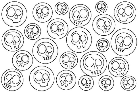 Skulls pop art coloring page free printable coloring pages