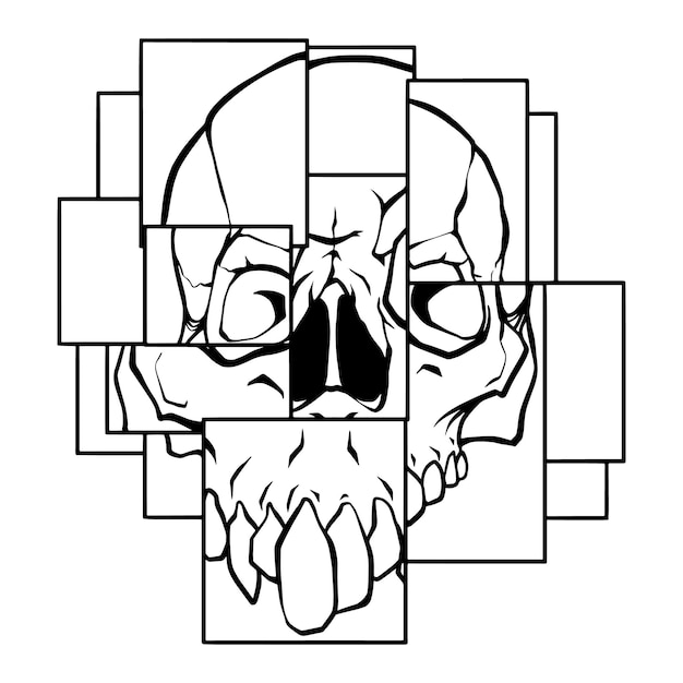 Premium vector skull pop art style