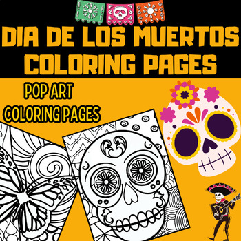 Day of the dead pop art coloring sheets fine motor skills october activities