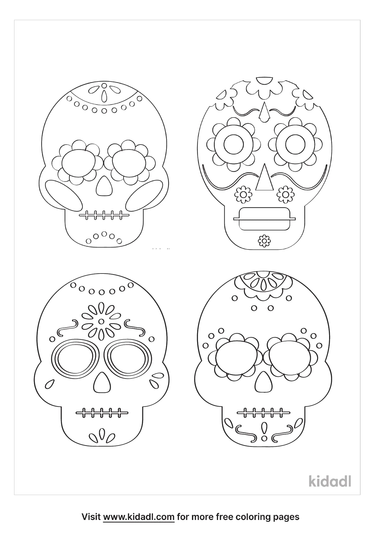 Free pop art sugar skull coloring page coloring page printables