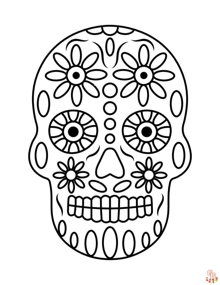 Sugar skull coloring pages printable free and easy desig