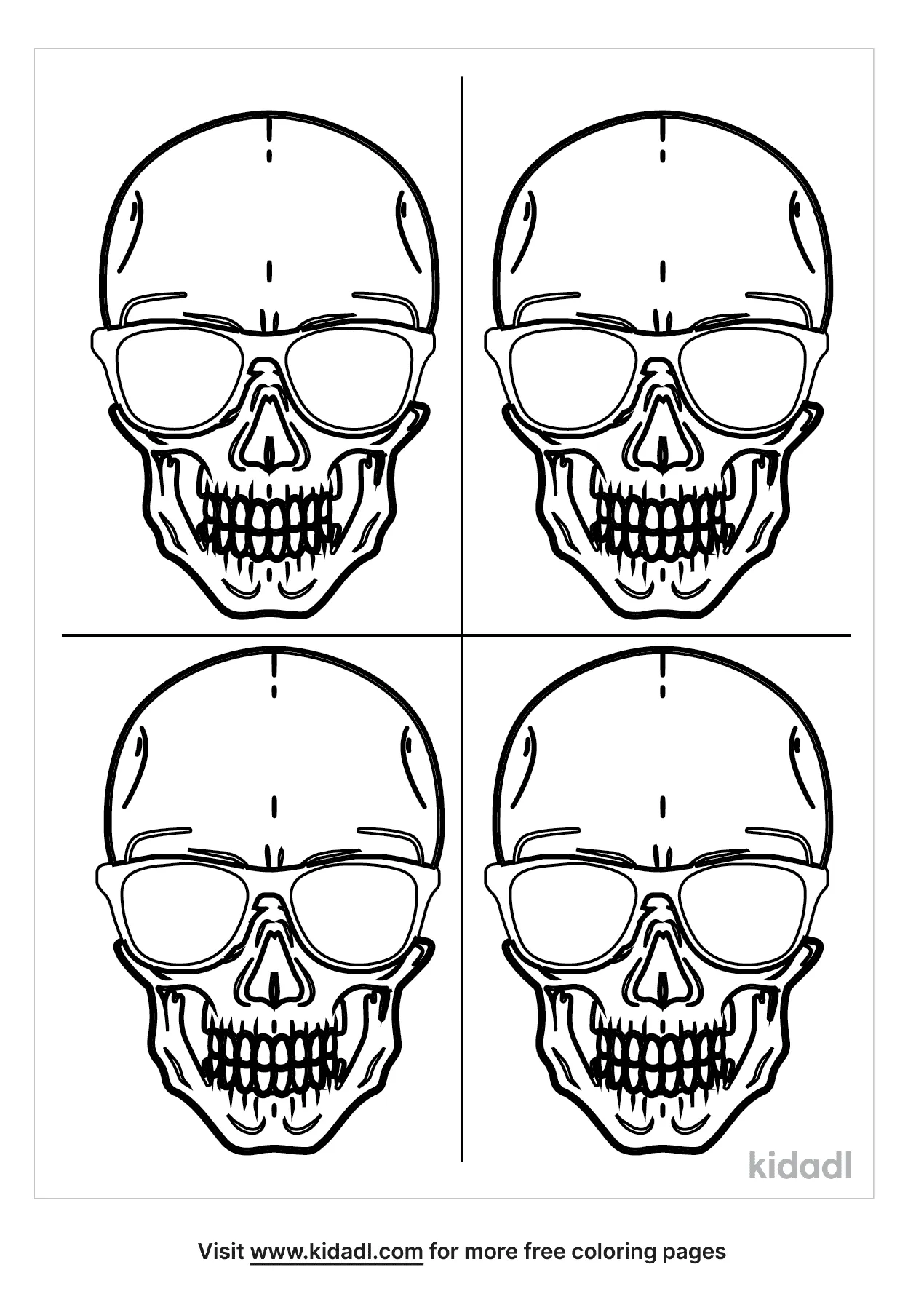 Free pop art skulls coloring page coloring page printables