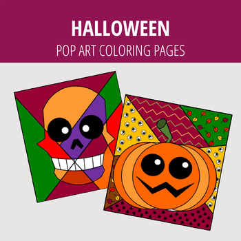 Halloween pop art coloring pages by one bulgarian teacher tpt